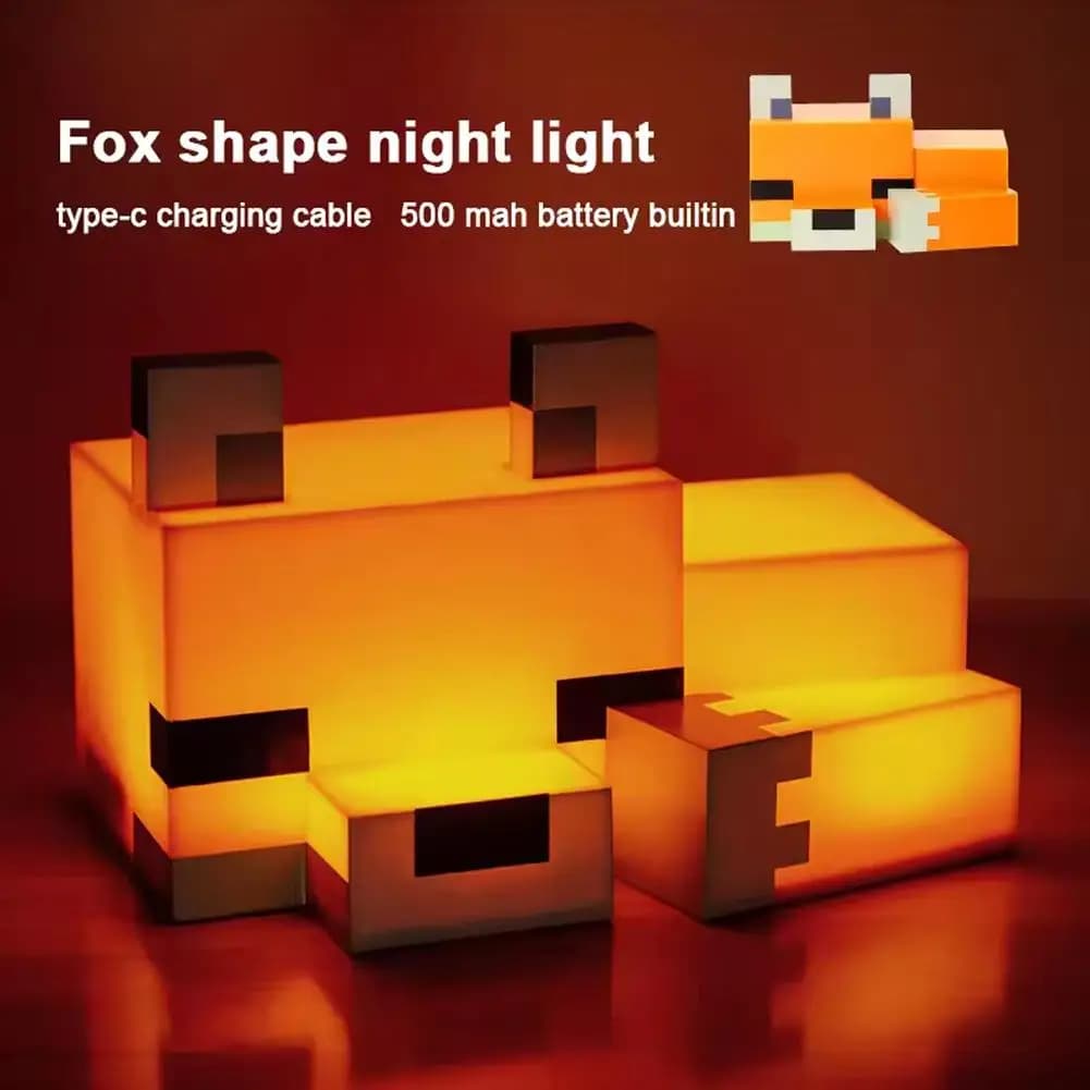 Jeu mignon renard veilleuse doux Orange lueur sous licence officielle décor et lampe de bureau pour 