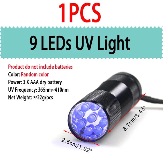 Vampfly 9LED s 21LED s lampe à polymérisation UV torche Buzzer nymphe mouche époxy durcissement 365n