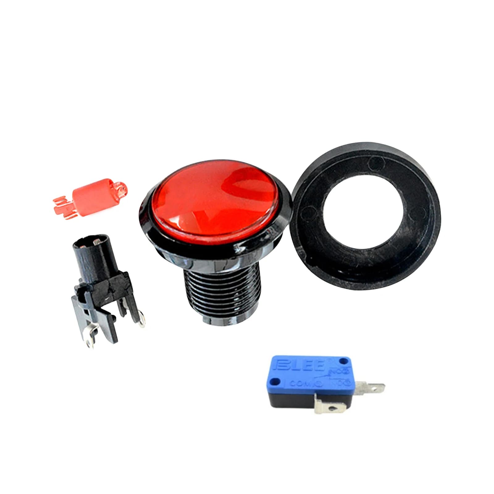 Joli à bouton-poussoir de lecteur de jeu vidéo d'arcade, lampe à lumière LED, grand rond, accessoire