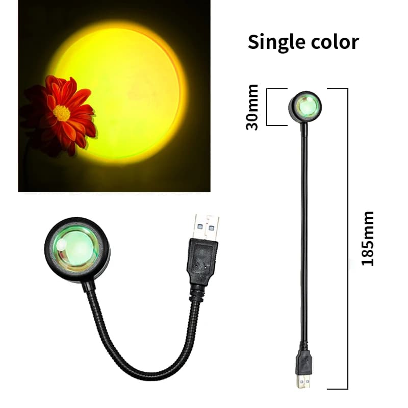 Projecteur LED au coucher du soleil, alimenté par USB, veilleuse romantique arc-en-ciel, néon, atmos