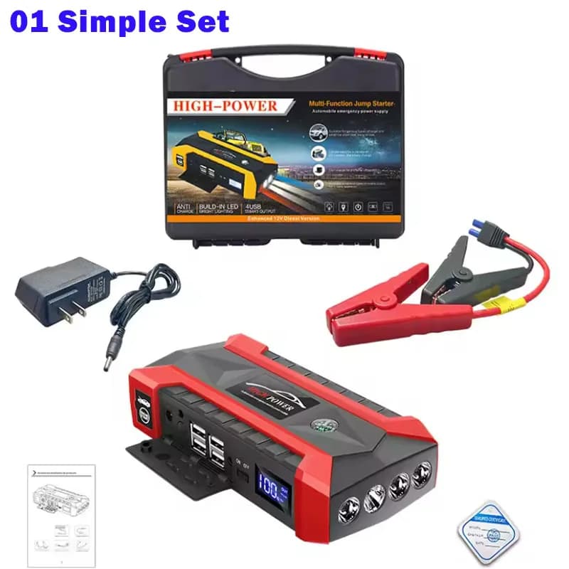 Chargeur portable, démarreur de batterie de voiture, démarreur de batterie 12V, essence, diesel, boo