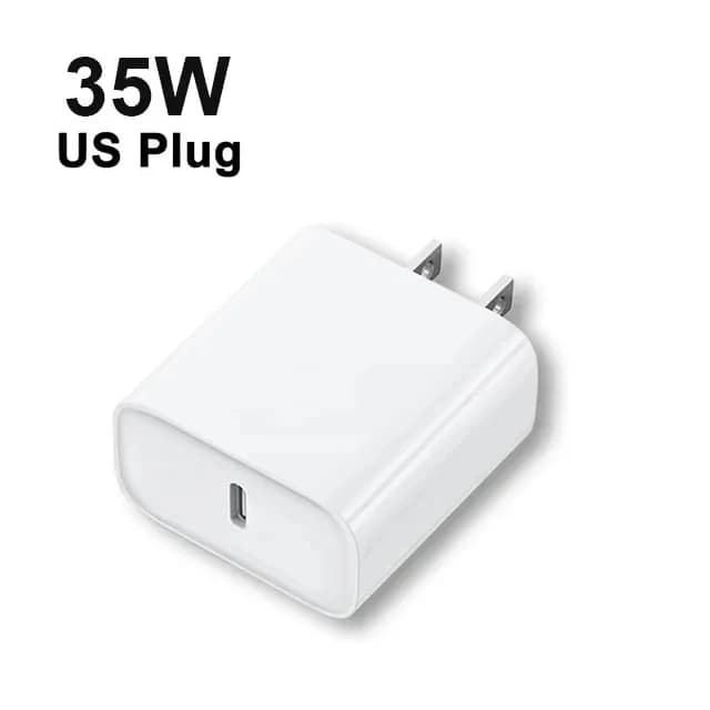 Nouveau chargeur rapide d'origine PD 35W EU US pour iPhone 17 16 15 14 13 11 12 Pro Max Plus câble U