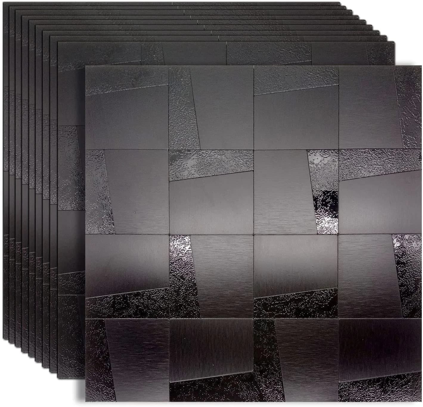Panneaux muraux en mosaïque ignifuges, carreaux 3D auto-adhésifs 30x30cm, imperméables et faciles à 