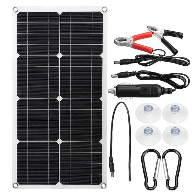 Kit de panneaux solaires 600W avec batterie externe et chargeur 12V/18V, système complet de batterie