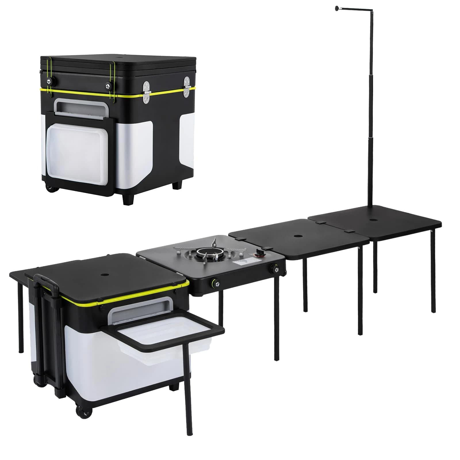 Station de cuisine en plein air, poêle multifonctionnel, Tables pliantes portables, organisateur de 