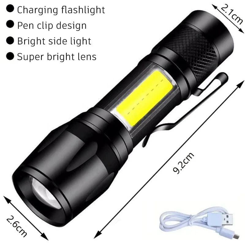 Lampe de poche LED P50 ultra-lumineuse 2000LM, lampe de poche tactique EDC, projecteur d'urgence, zo