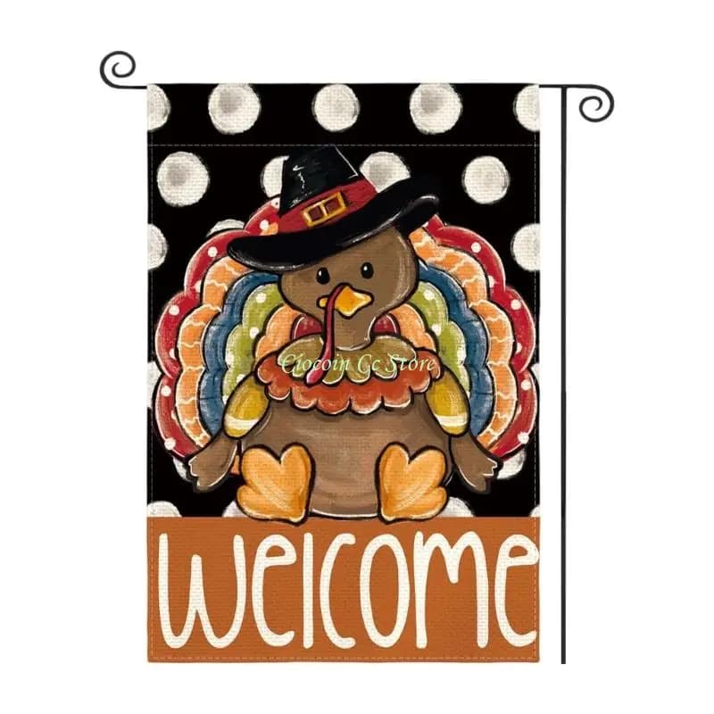 X90F – drapeau jardin Double face, boule Thanksgiving, Design turc, 45x30cm/18x12 pouces, affichage 