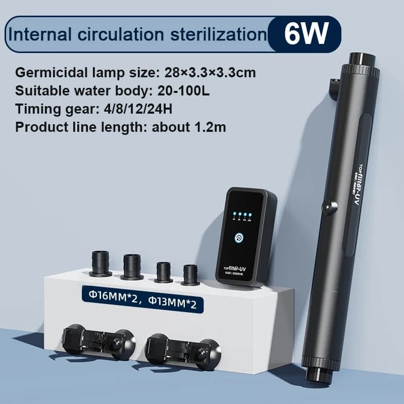 Lampe de stérilisation UV précieuse pour poisson, étanche, filtre externe, baril, désinfection dédié