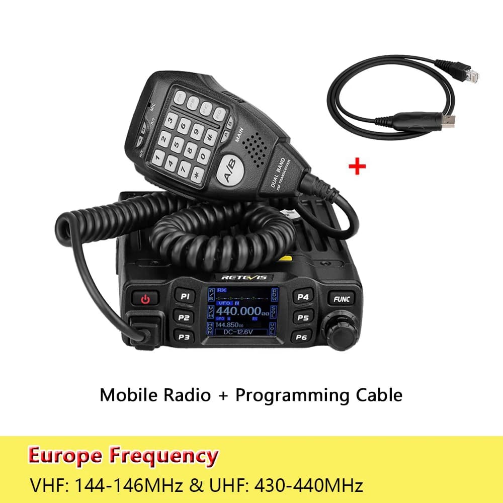 Retevis Autoradio RT95 Radios de Mobile Auto Radio Talkie Walkie Longue Portée Professionnel VHF UHF