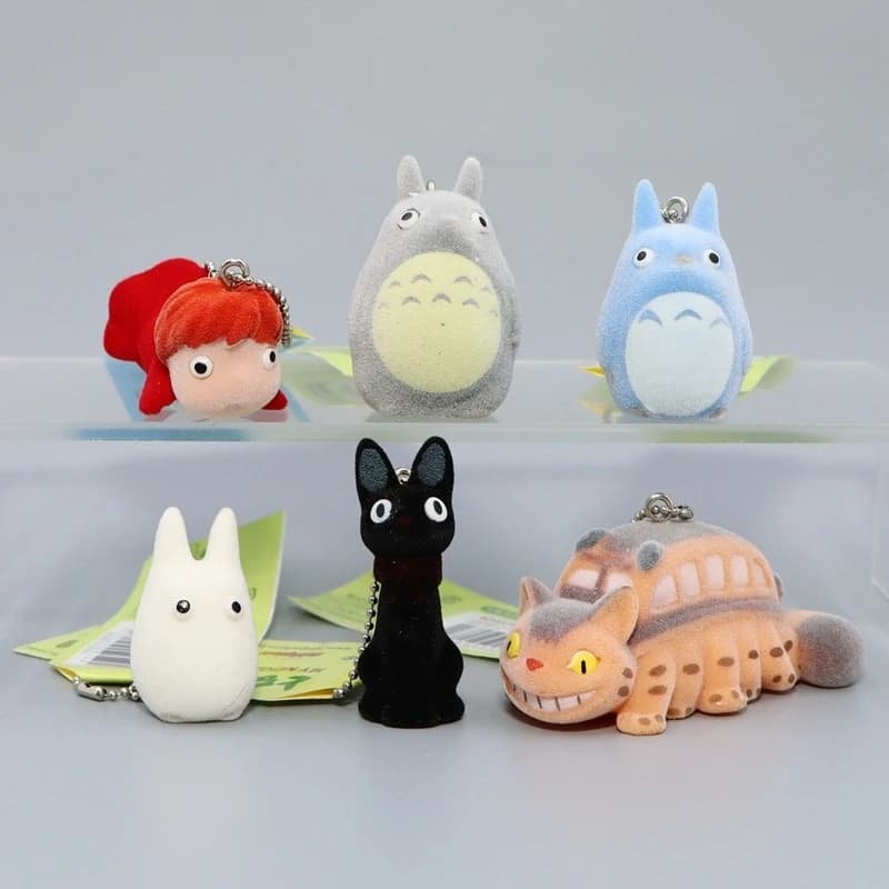 6 pièces Hayao Miyazaki Anime Totoro porte-clés mignon voiture porte-clés accessoire sac à dos pende