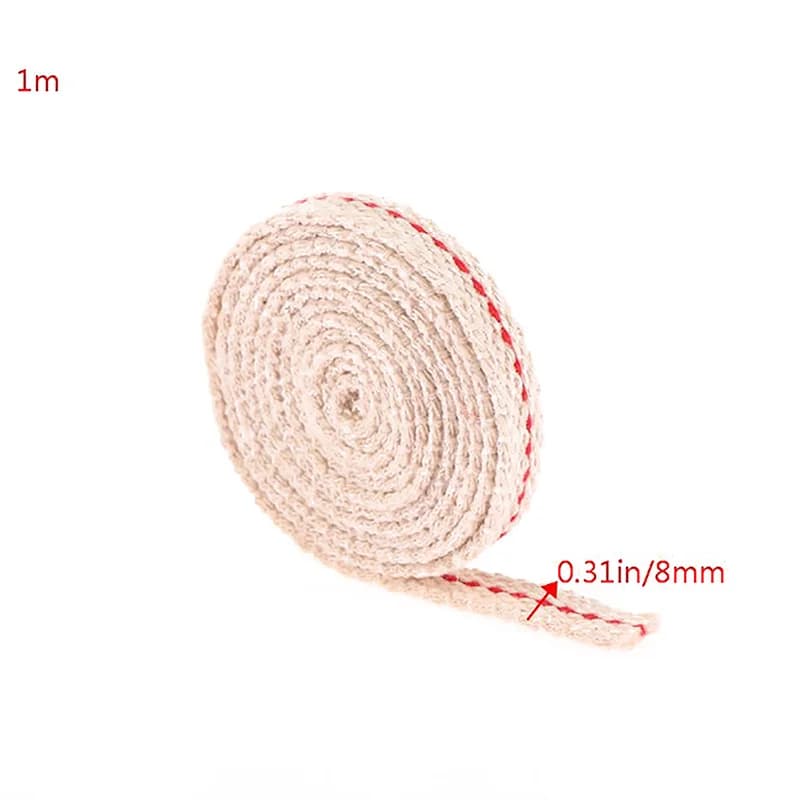 Mèche de lampe à kérosène en coton tressé, mèche de lampe à huile plate, 1 mètre, 8mm, 10mm, 12mm