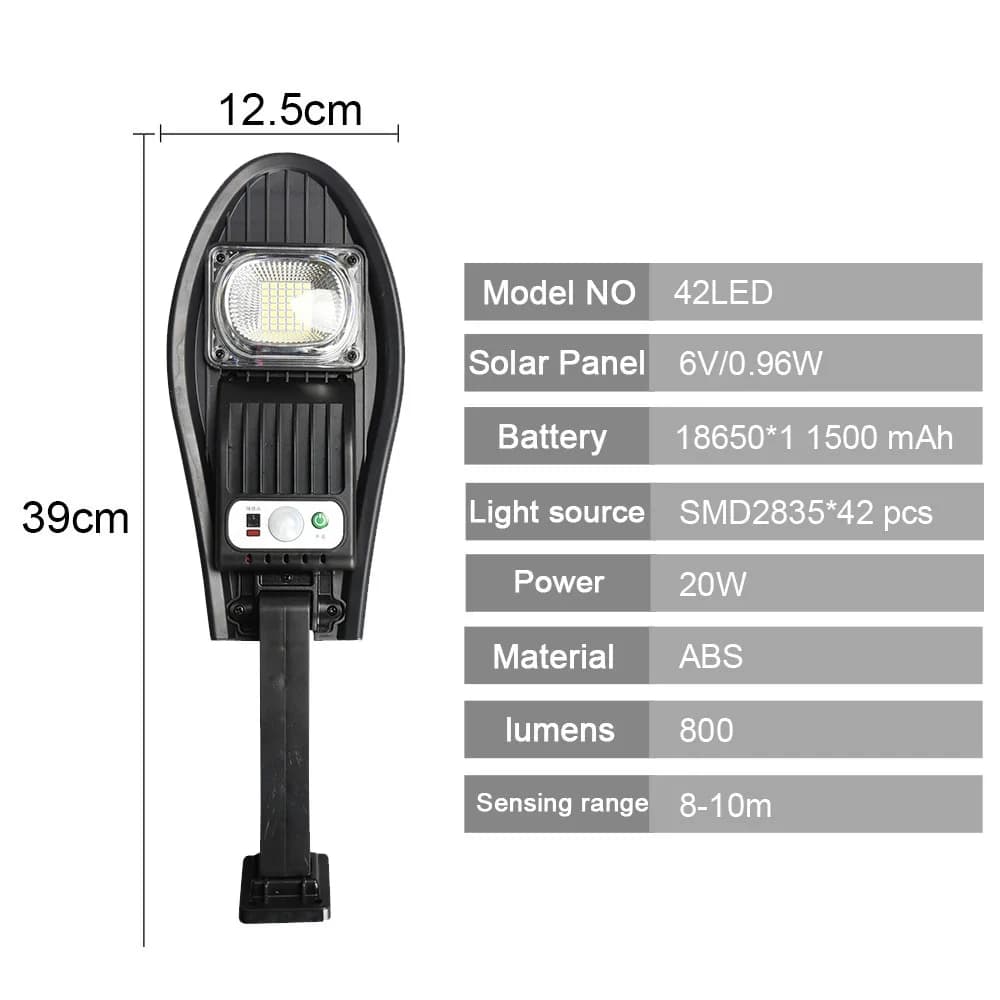 Réverbère solaire avec détecteur de mouvement, lampe solaire extérieure, super lumineux, garage à di