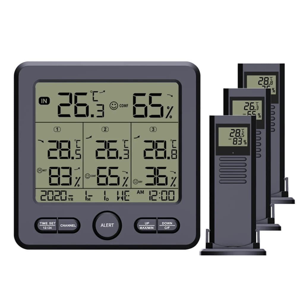 Therye.com-Station météo numérique sans fil pour intérieur et extérieur, hygromètre de température, 