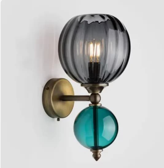 Américain rétro gris verre mur LED lampe Cottagecore décor café Bar couloir chambre chevet luminaire
