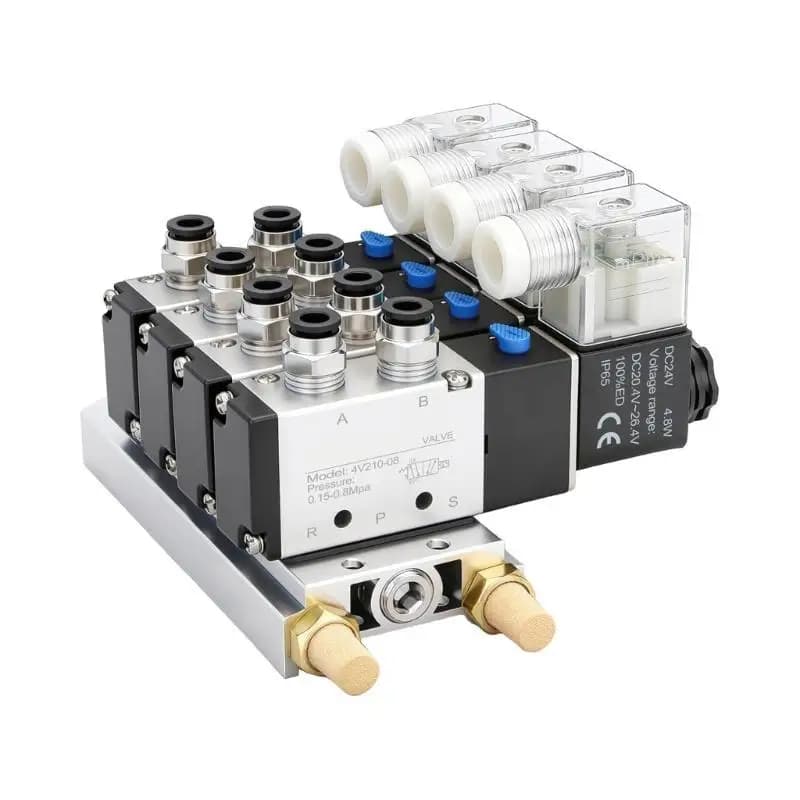 Électrovannes R9UF à 4 stations, 5 voies, 2 positions, commande d'air pneumatique