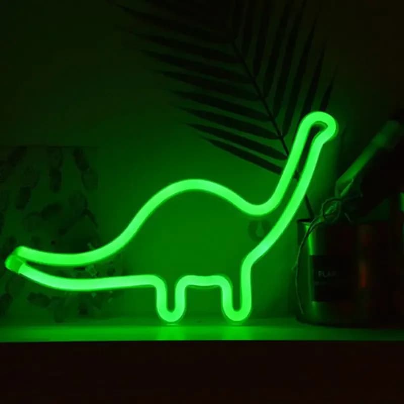 LED néon forme de dinosaure LED enseigne au néon lampe de nuit décoration de chambre cadeau pour fêt