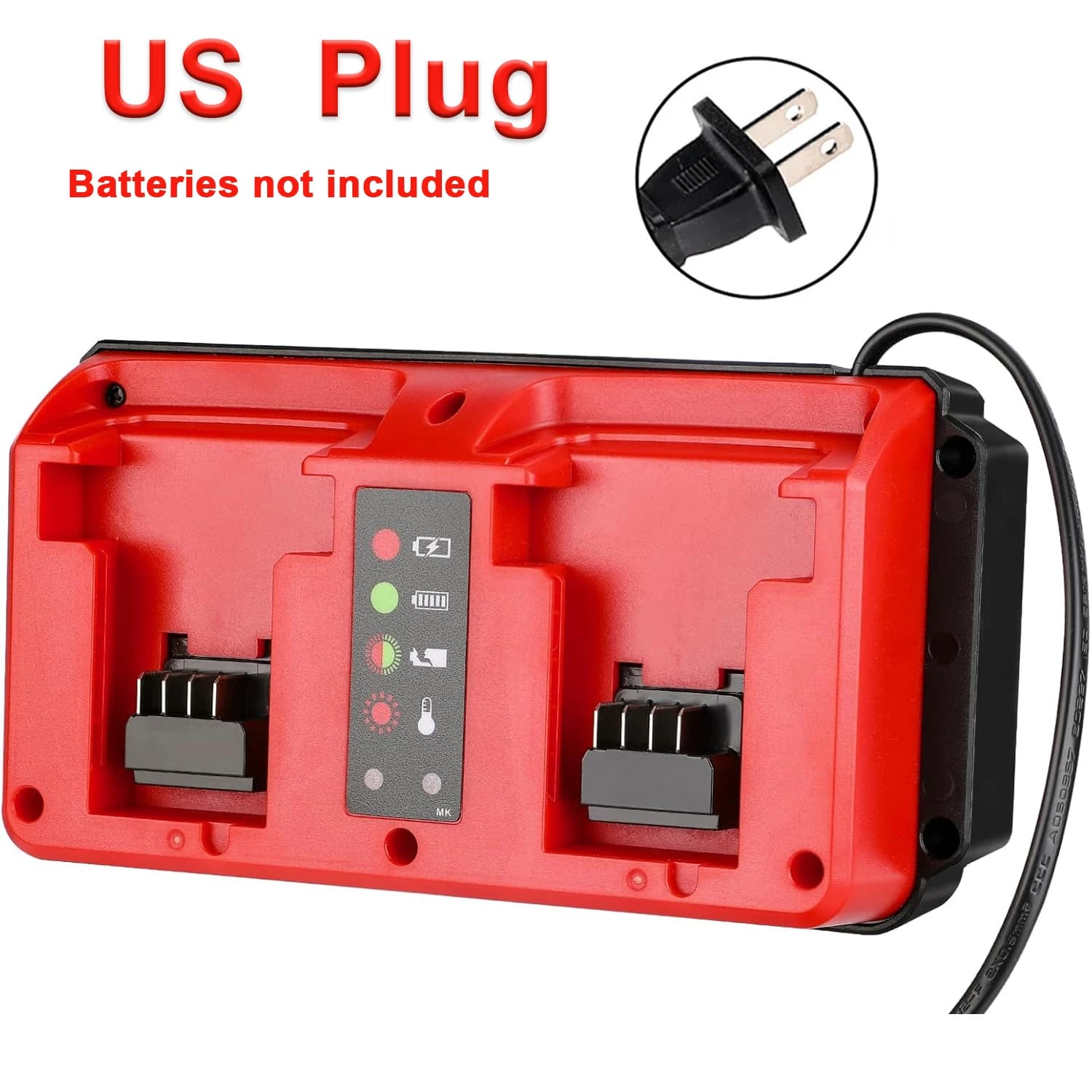Chargeur multi-tension mini double port 18V – Charge rapide compatible avec les batteries Milwaukee 