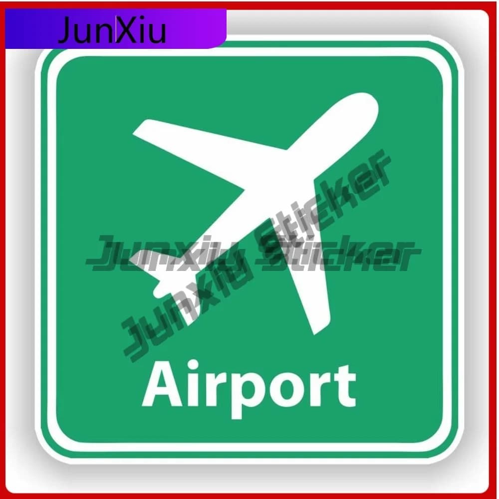 Autocollants graphiques en vinyle avec signe vert d'aéroport, autocollants imprimés personnalisés po