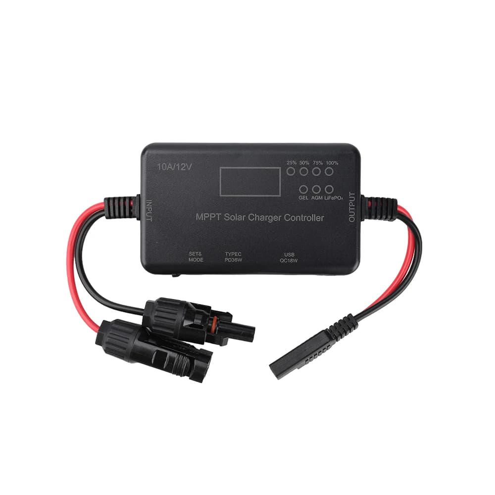 Contrôleur de charge solaire MPPT tendance 2026 12V 10A avec sortie USB Type-C pour batteries acide,