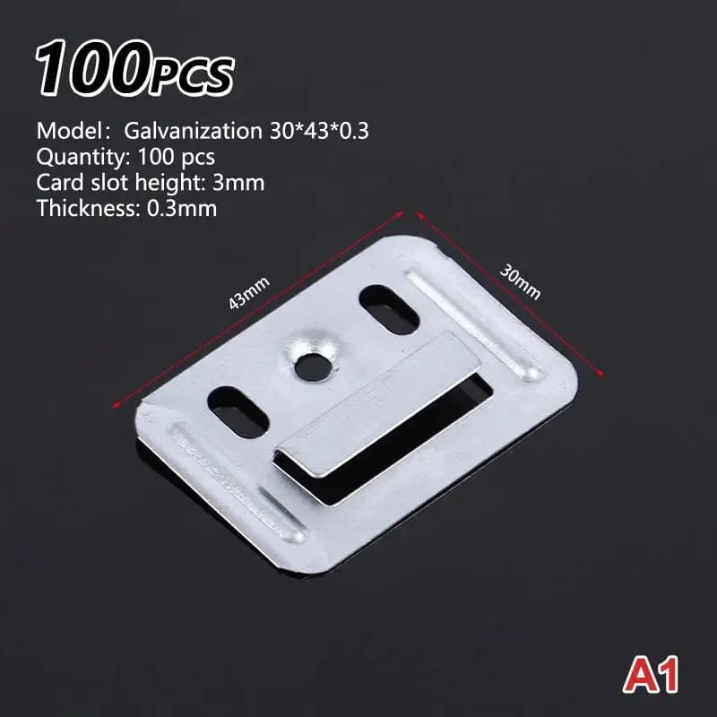Clips de fixation pour panneaux muraux WPC, 100 pièces, clips métalliques pour revêtement mural et d