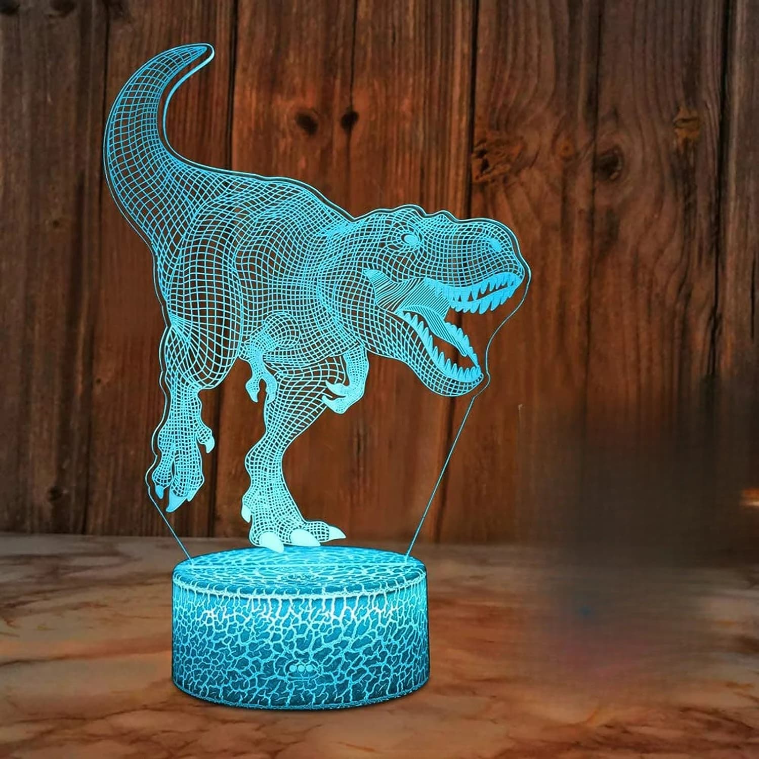 Nighdn Lampe d'illusion de dinosaure 3D pour garçon Lampe de dinosaure 7 couleurs Touch LED Veilleus
