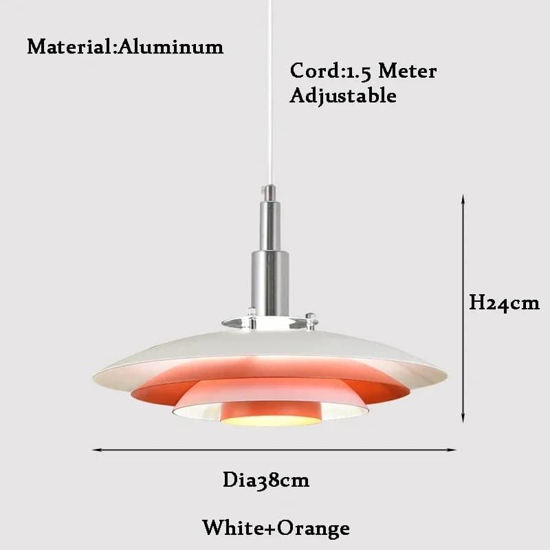 Lampe design mi siècle suspension créative dégradé blanc rouge luminaire réglable salle à manger cui