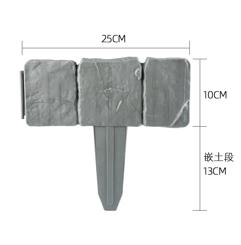 Bordure de jardin en plastique 10 pièces, panneaux de clôture en pierre d'imitation, barrière extéri