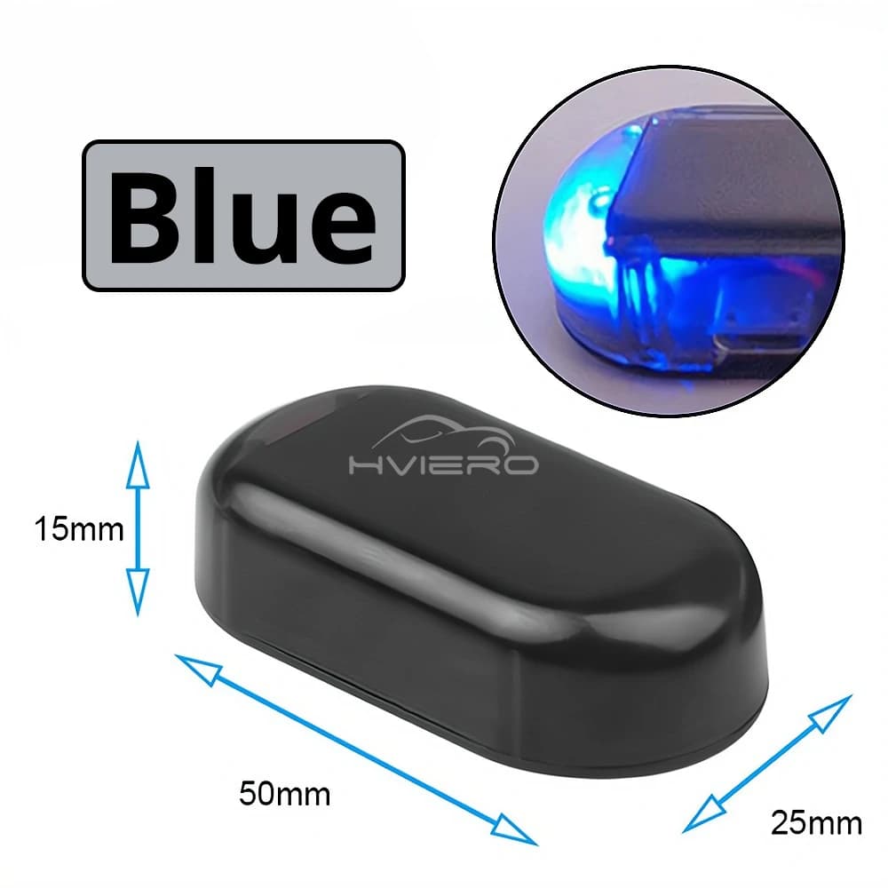 Lumière stroboscopique de sécurité à énergie solaire pour voiture, alarme factice, avertissement san