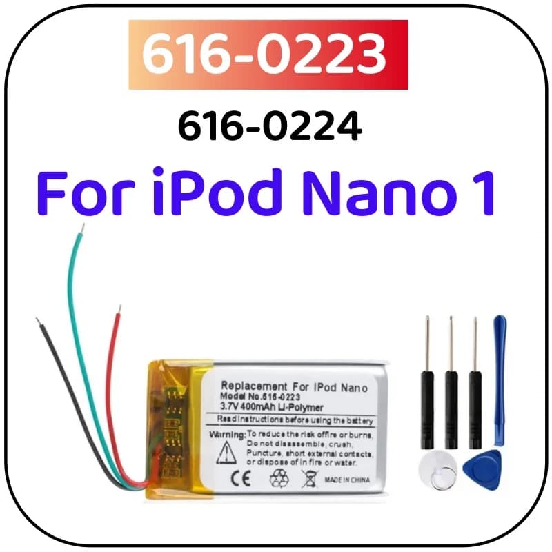 616-0224 batterie 616-0223 pour iPod Nano 1 1ère génération génération MP3 Rechargeable Nano1 616-02