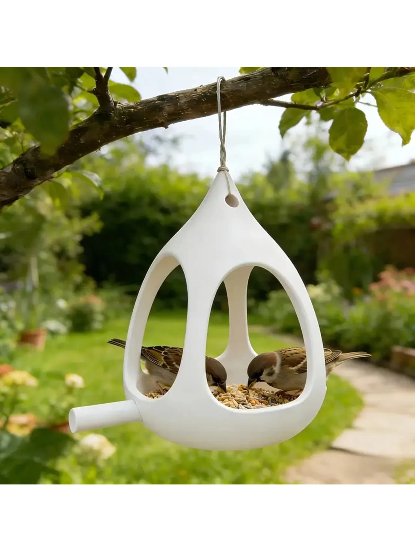 Mangeoire à oiseaux, forme sphérique, design à drainage suspendu, adaptée aux petits oiseaux, access