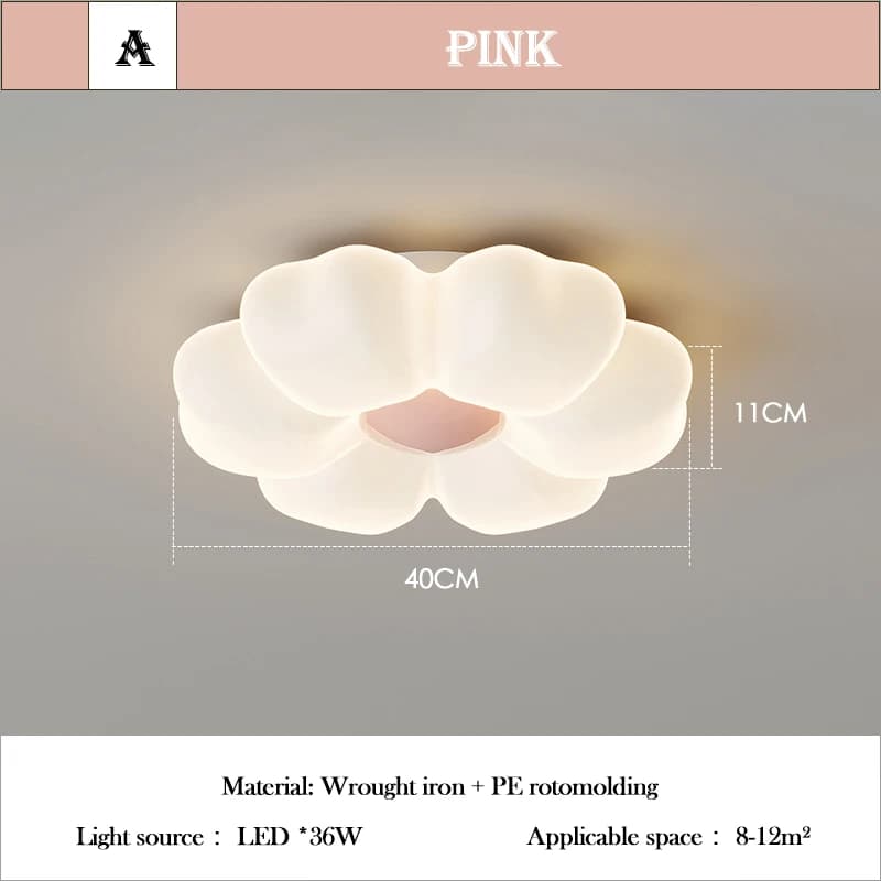 Plafonnier à fleurs roses pour chambre d'enfant, lampe de princesse pour chambre de bébé, décoration