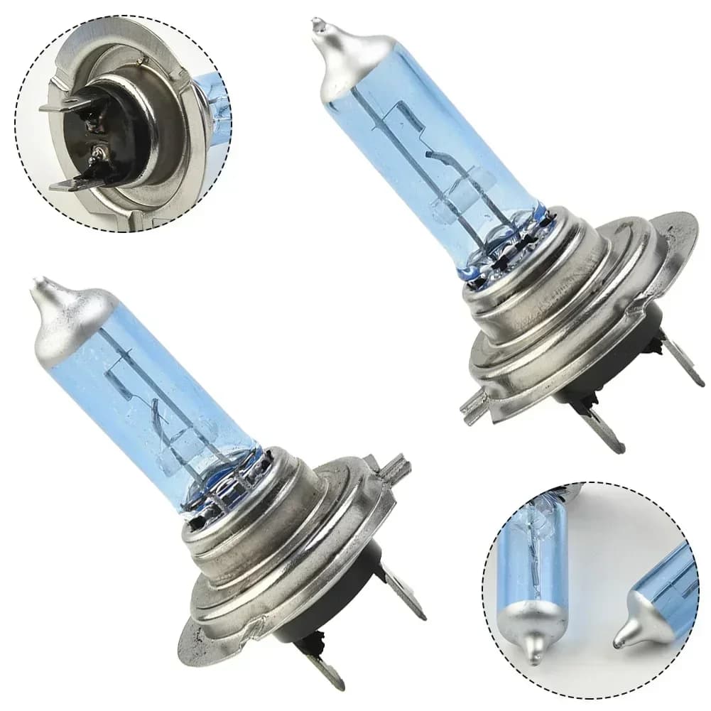 1 paire de lampes au xénon blanches 12V H7 100W 6000K, ampoules halogènes Super brillantes pour phar