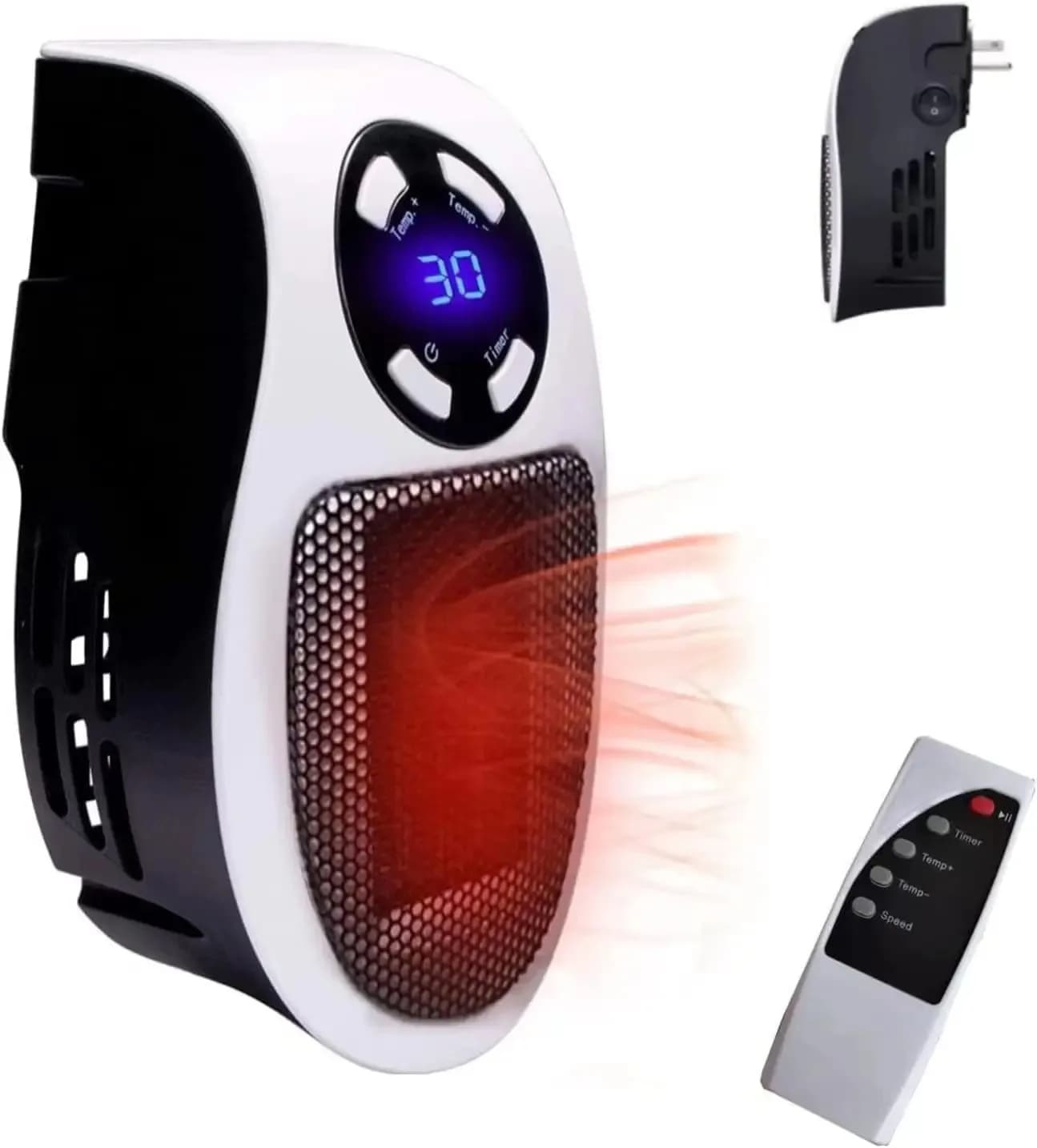 Chauffage électrique Portable, Mini radiateur, prise murale avec télécommande, chauffage rapide, cha