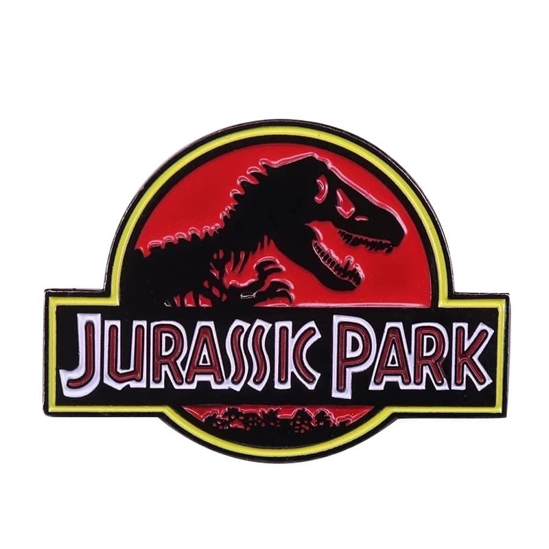 Badge à épingle avec logo du Jurassic Park, chef-d 'œuvre cinématique de Steven Spielberg apporté un