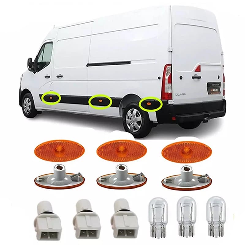 3 ensembles pour RENAULT MASTER caravane côté marqueur lampe lentille + porte-ampoule + ampoule 261B