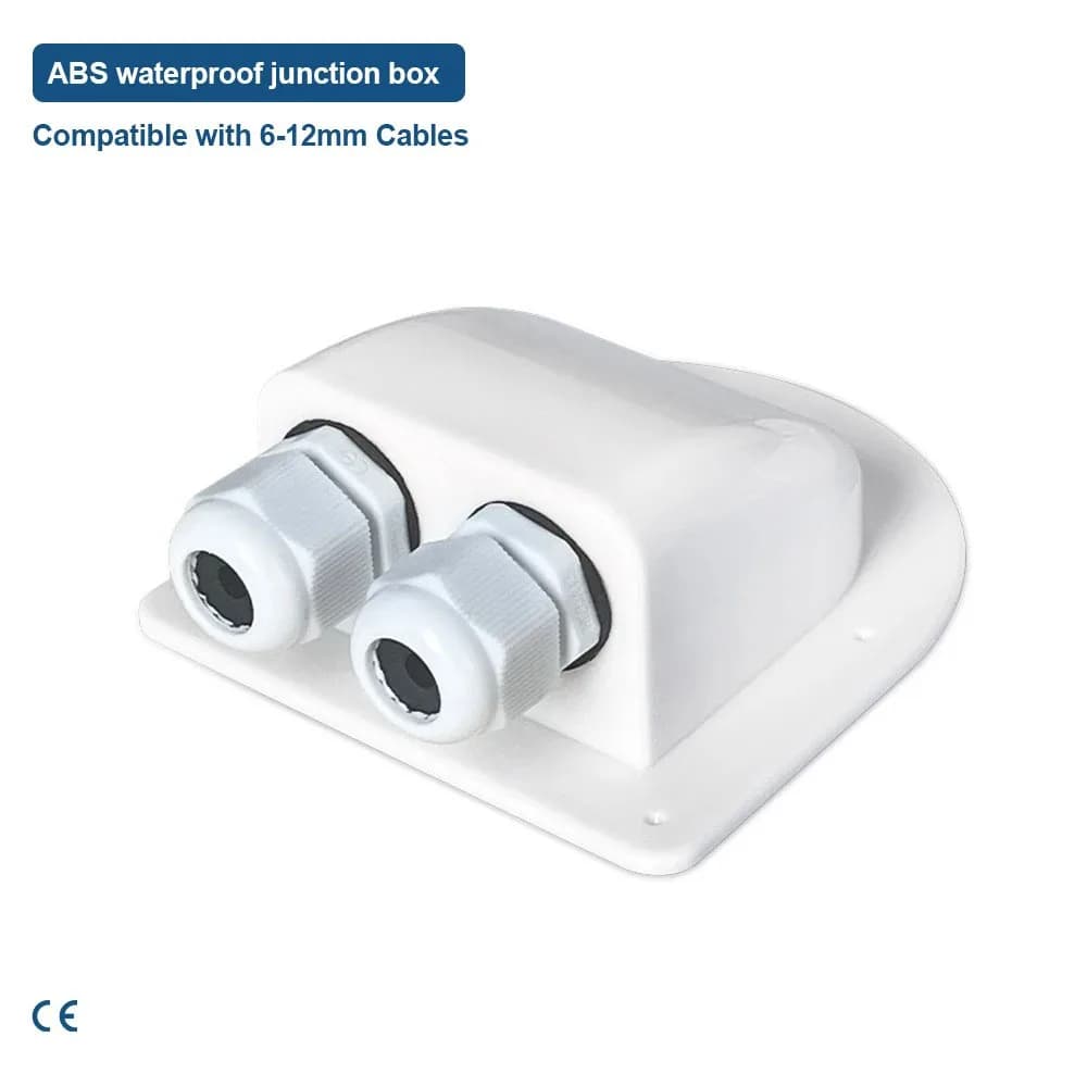 Kit de fixation de panneaux solaires ABS avec boîte de jonction de câbles pour camping-car, bateau, 