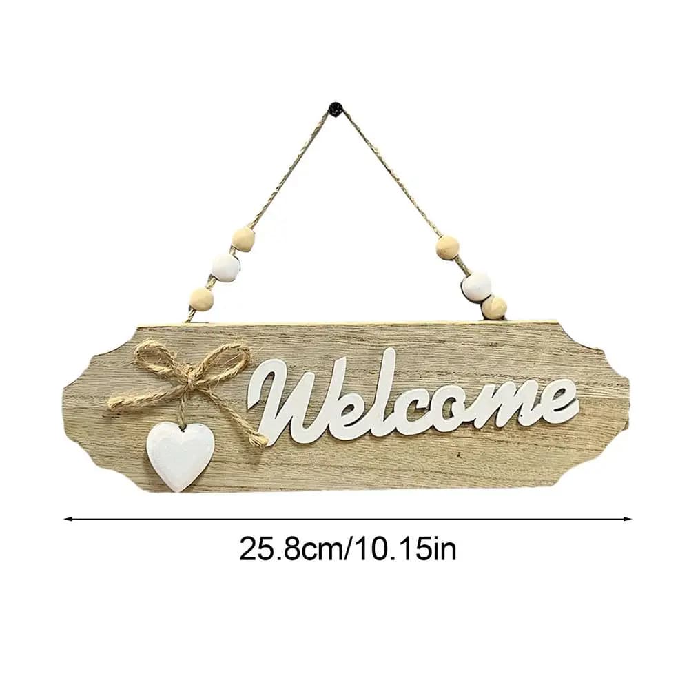 Panneau de bienvenue en bois pour mur, décor de maison, conception de lettre anglaise, décor de vaca
