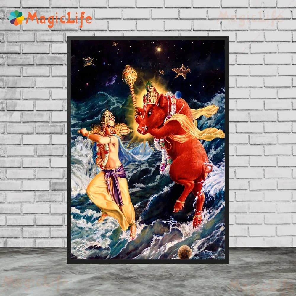 Affiches murales de dessin animé de Myenson, peinture sur toile, sans cadre, art de la religion, san