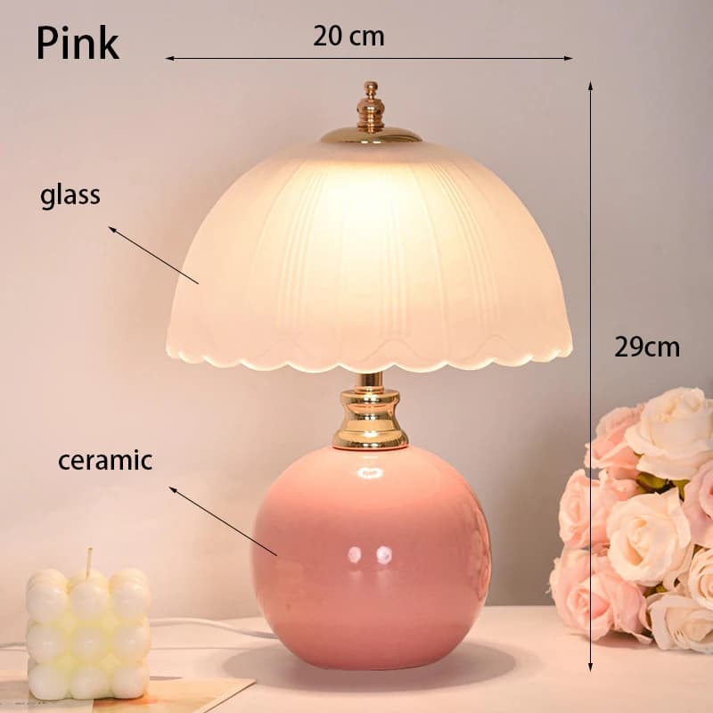 Lampe de bureau moderne en verre et céramique, lampe de chevet pour chambre à coucher, atmosphère de