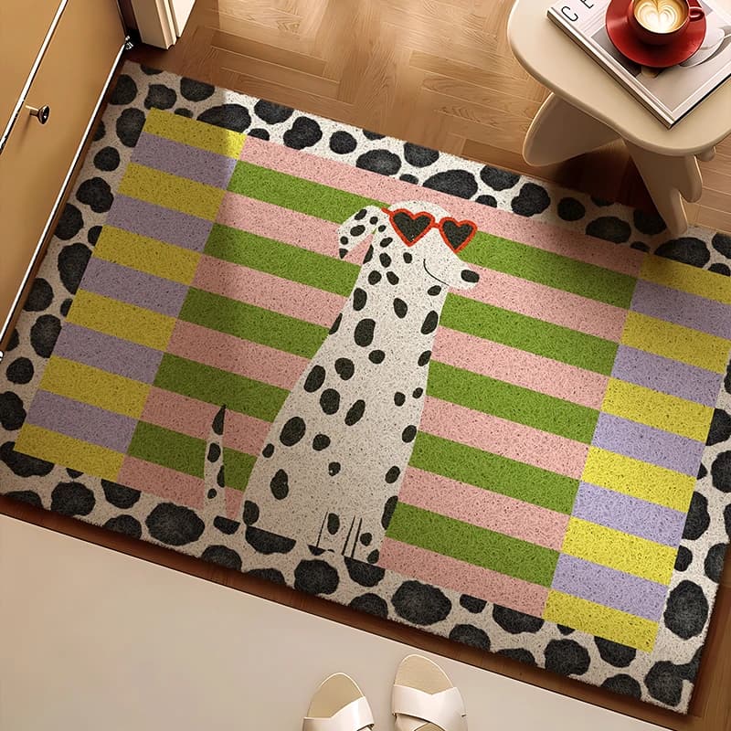 Tapis de sol en anneau de soie pour porte d'entrée de maison Dopamine, tapis de pied de porte, porte