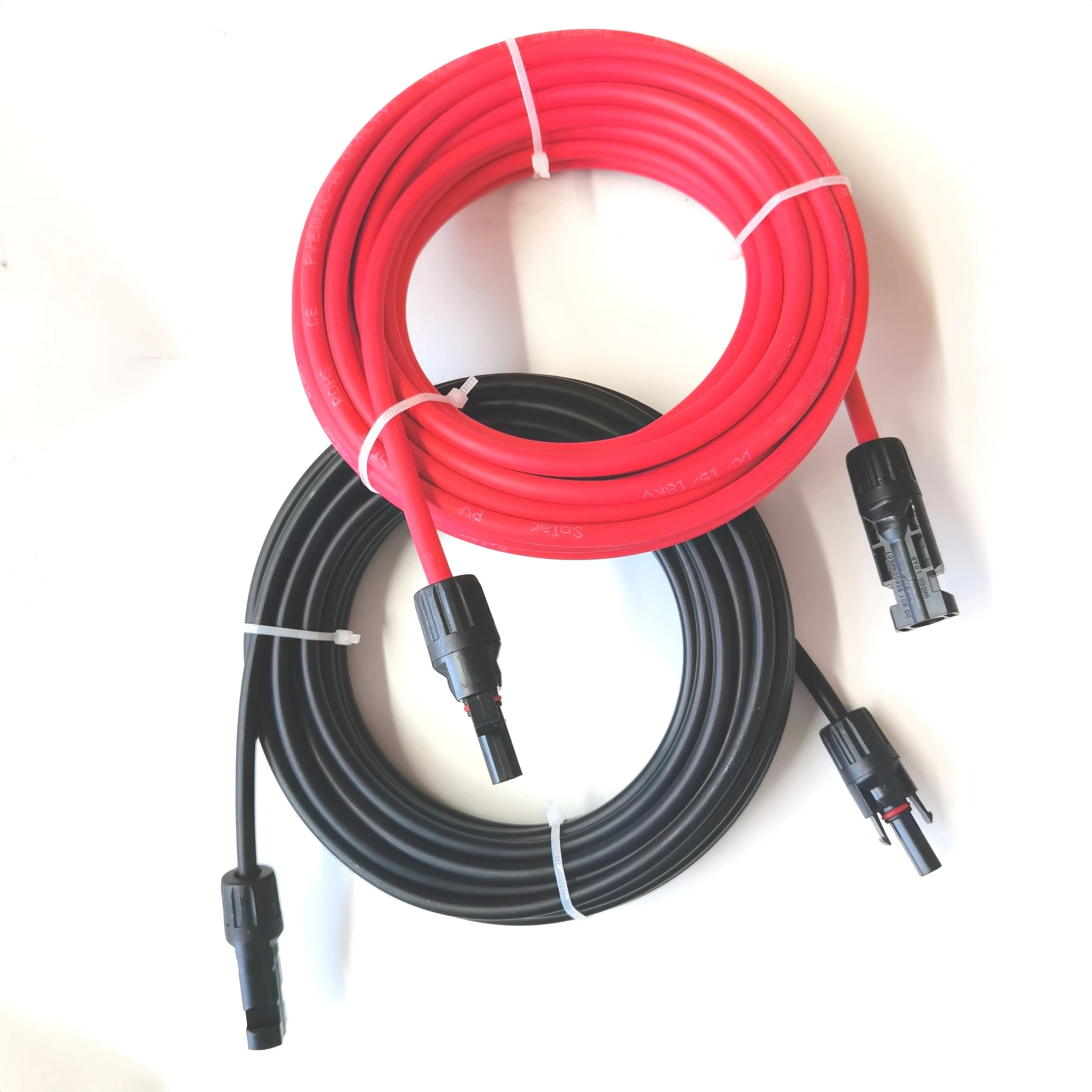 Câble d'extension de fil de panneau solaire, câble PV évalué à courant continu 2,5 mm2 4 mm2 6 mm2 1
