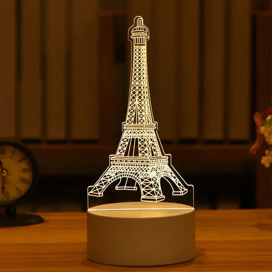 **Lampe LED en acrylique 3D romantique pour la maison, veilleuse pour enfants, lampe de table, décor