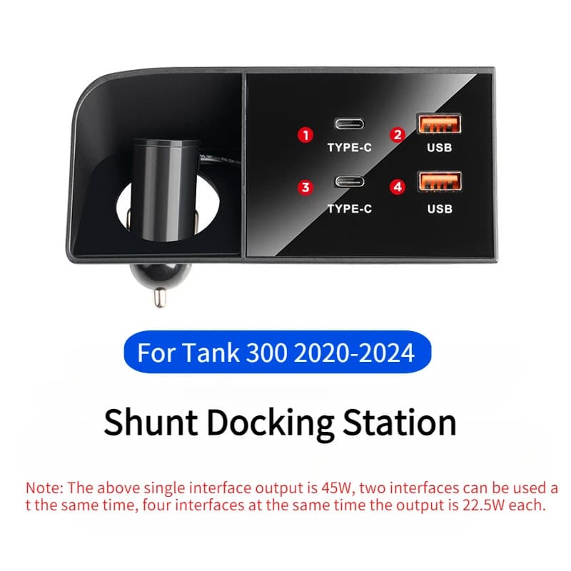 Station d'accueil Shunt pour réservoir 300 2020 – 2023, Console centrale, extension USB, chargeur Su