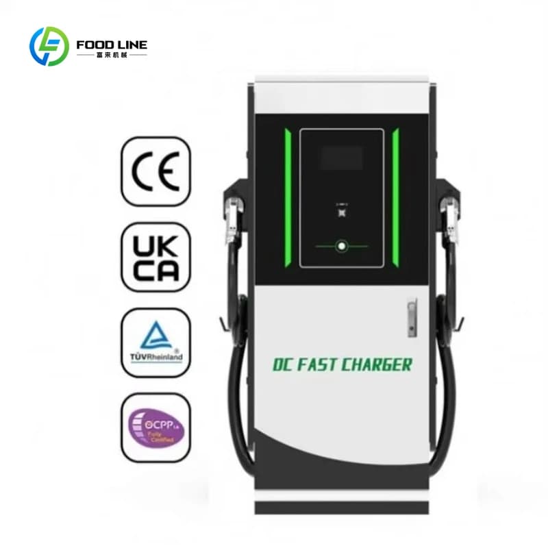 Station de recharge DC pour véhicules électriques haute efficacité 180 kW avec écran publicitaire ta