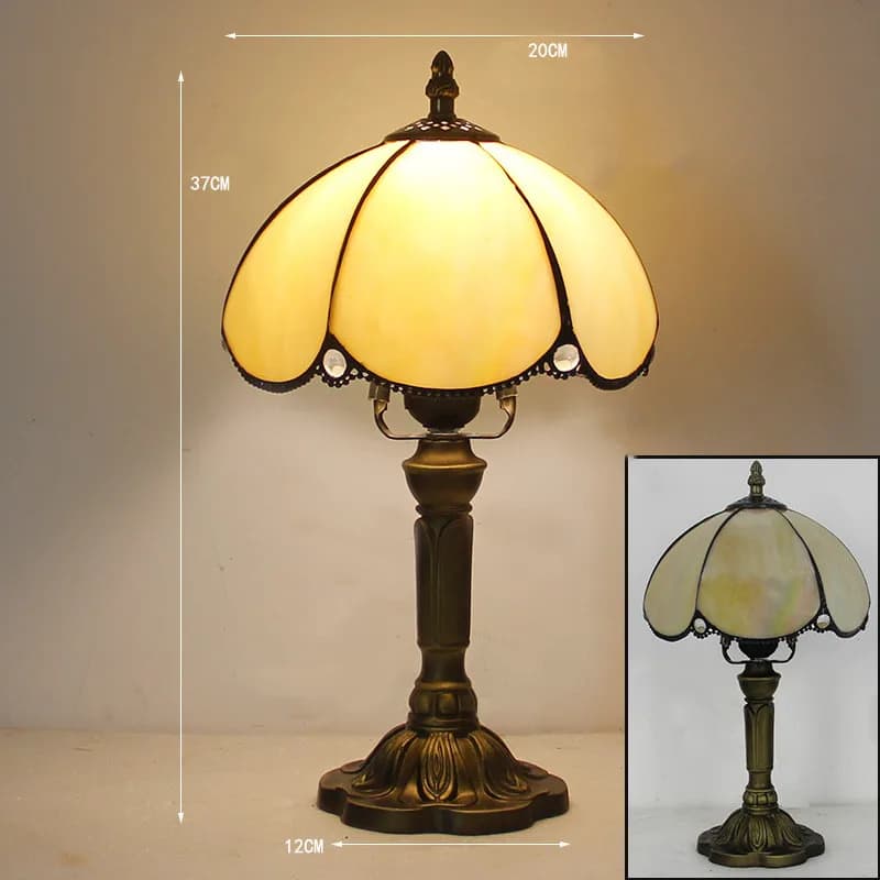 Vintage coloré vitrail lampe de table rétro Style méditerranéen lampe de table café étude Bar Restau