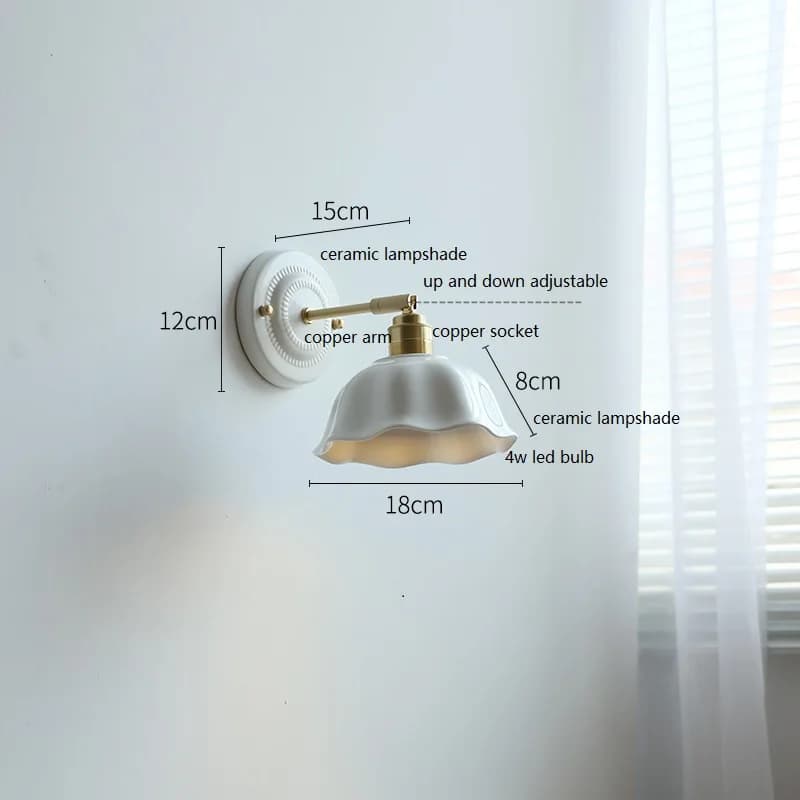 Applique murale LED en céramique moderne, style crème luxueux, pour chambre à coucher, chevet, salle
