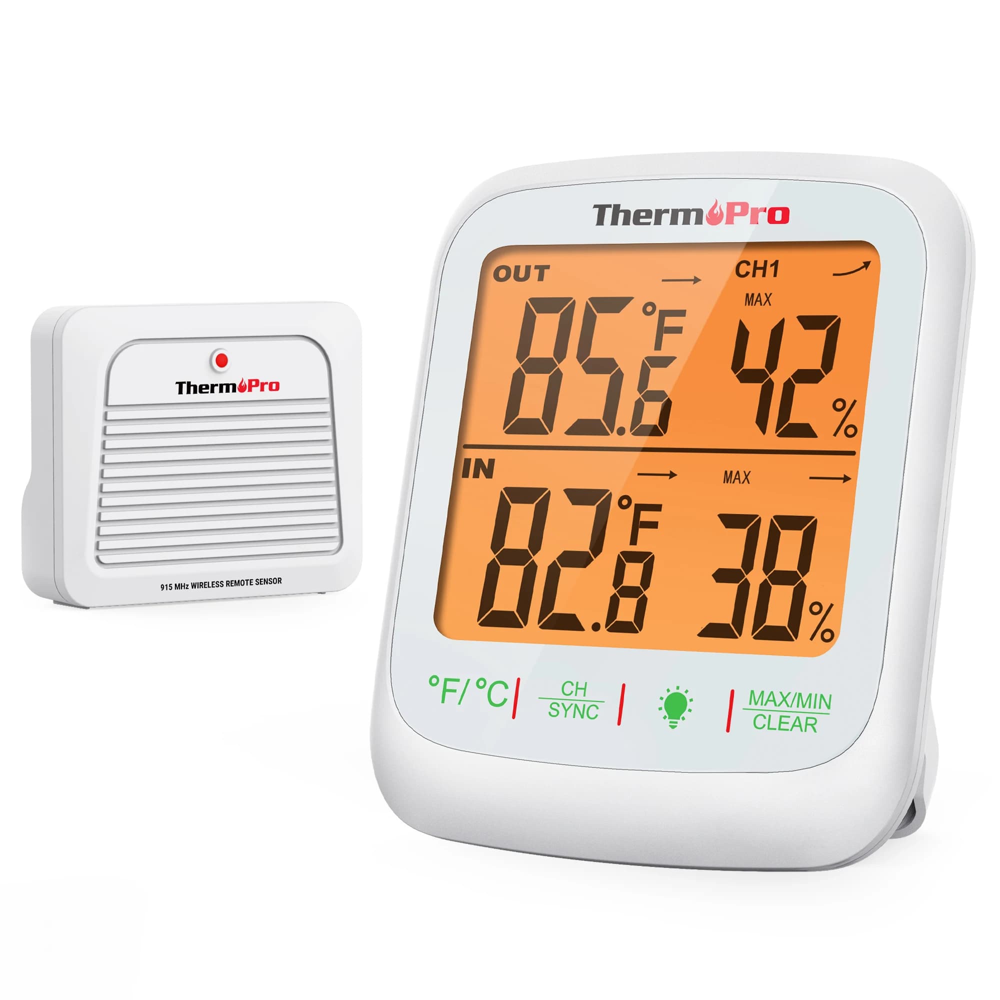 ThermoPro-Station météo numérique de surveillance de la température et de l'humidité, télécommande s