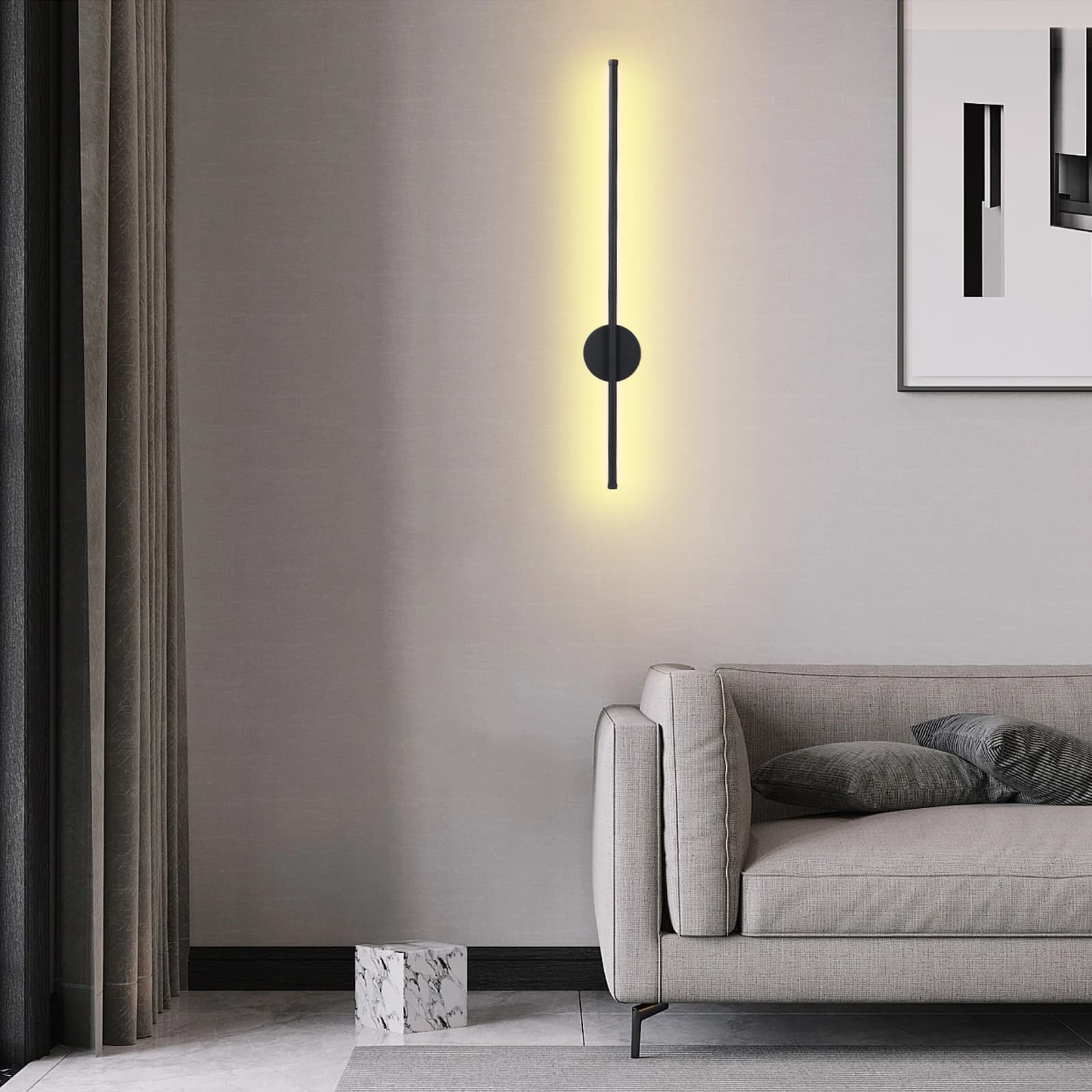 Applique murale LED sans fil 80CM applique magnétique avec télécommande lampe de chevet de chambre m
