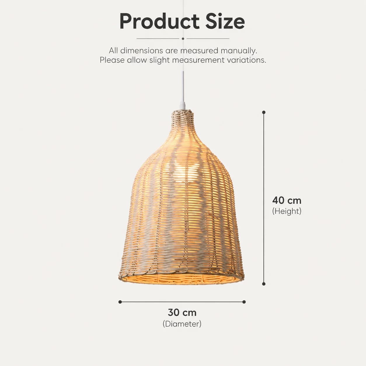 Lampe suspendue artisanale en bambou JOYINLED, abat-jour en rotin, lustre suspendu bohème en osier, 