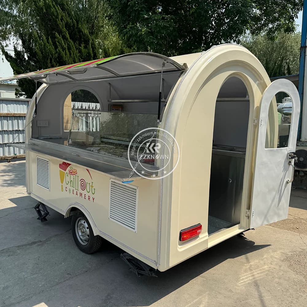 Station de café rose personnalisable, cuisine mobile commerciale entièrement équipée, camion de rest